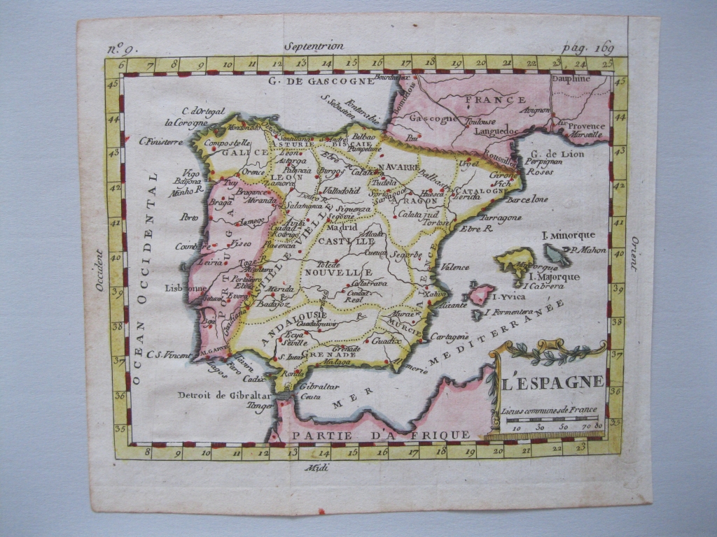 Mapa de España y Portugal,  circa1780